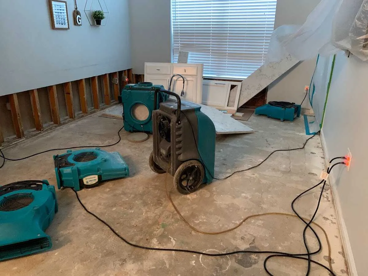 Dehumidifier in flood-cut room for Water Extraction & Removal in Rockingham